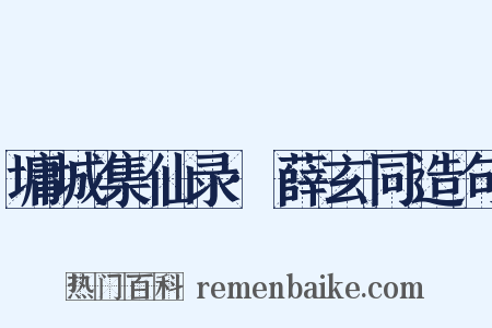 墉城集仙录·薛玄同造句是什么意思的图片